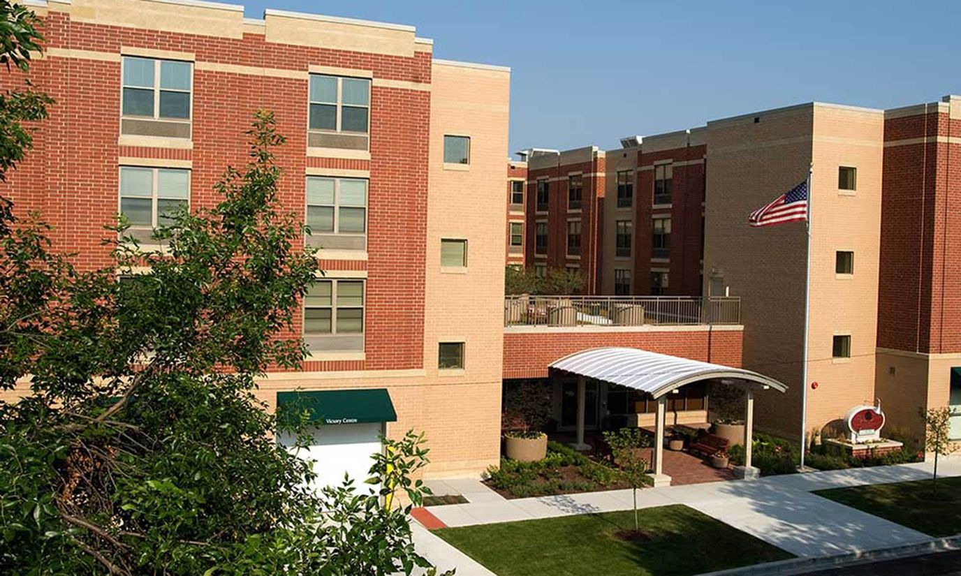 Exterior view of Victory Centre building with entrance