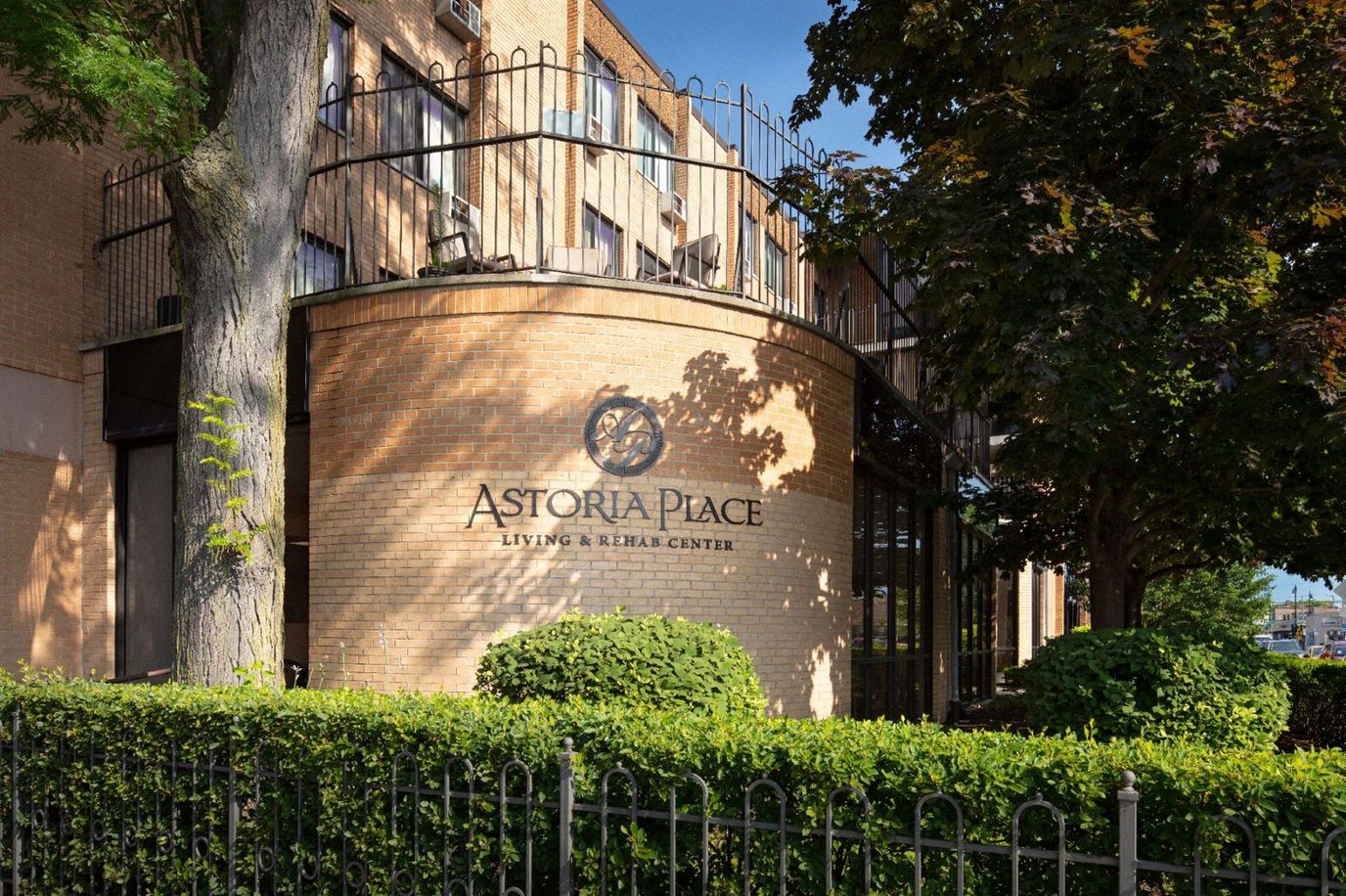 Exterior view of Astoria Place with facility name