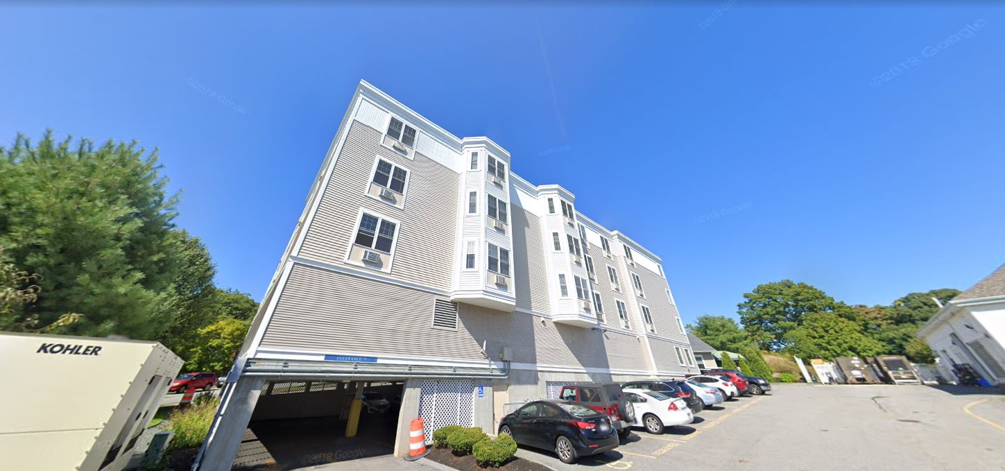 Exterior view of a senior living facility building