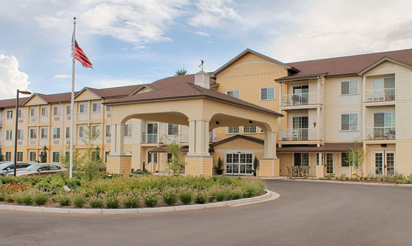 Front entrance of Crescent Park Senior Living facility