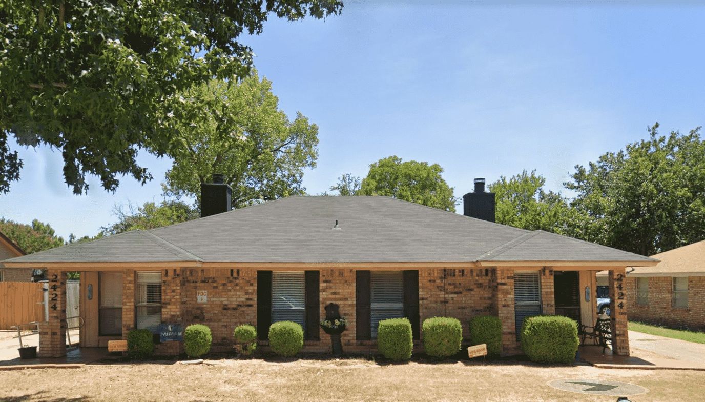 Exterior view of a single-story assisted living facility