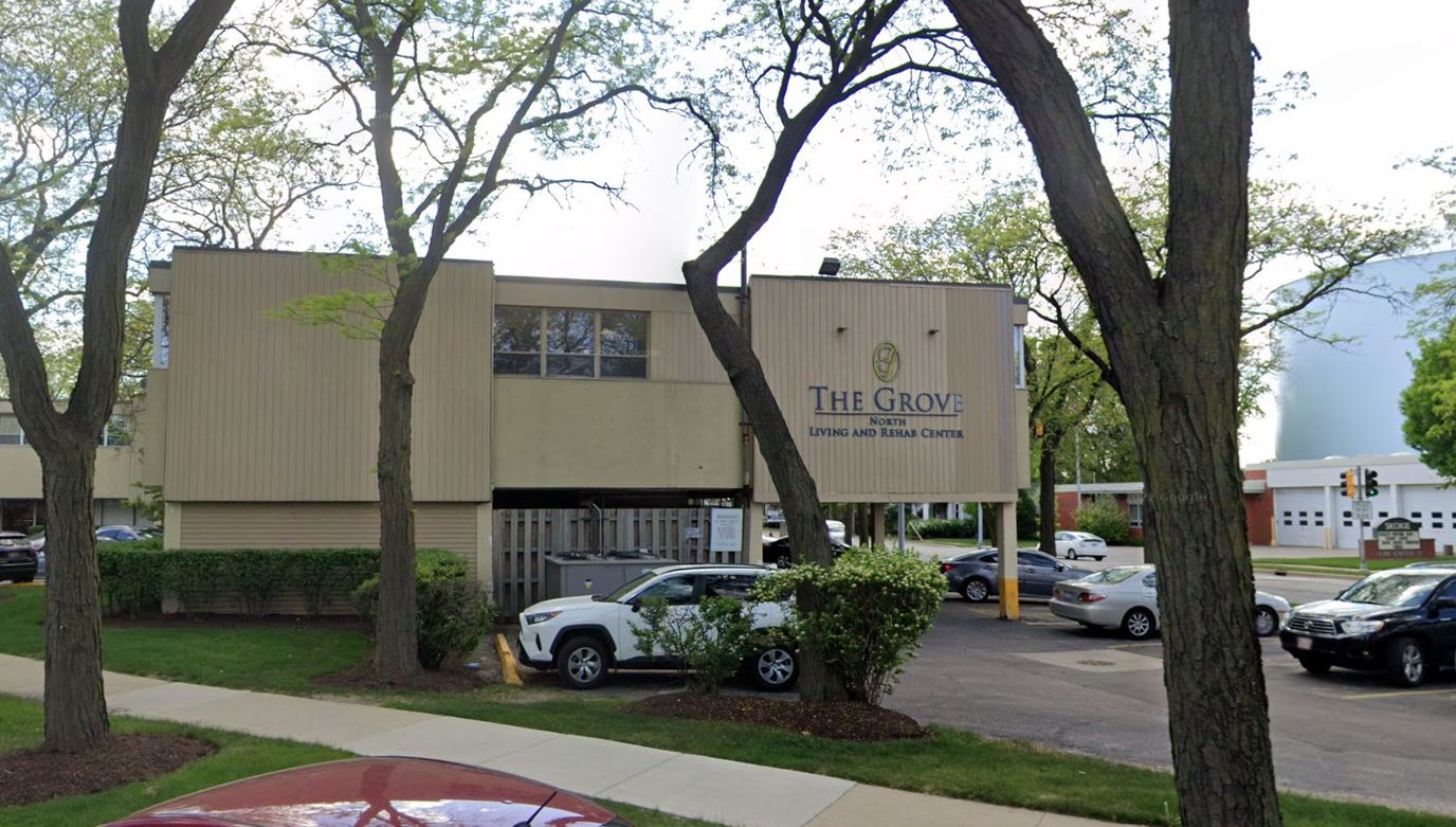Exterior view of The Grove nursing home building