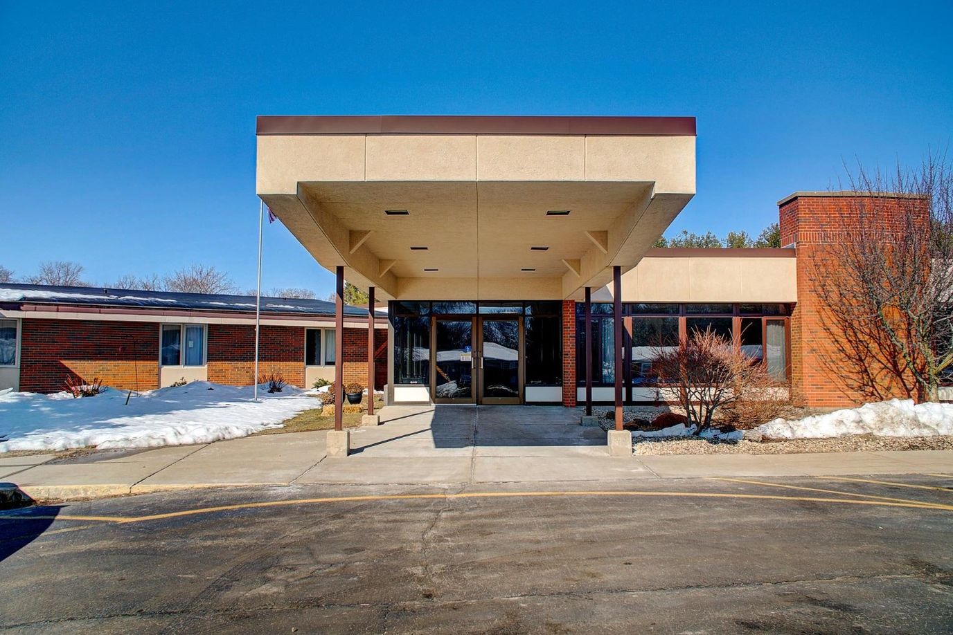 Front entrance of a senior living facility