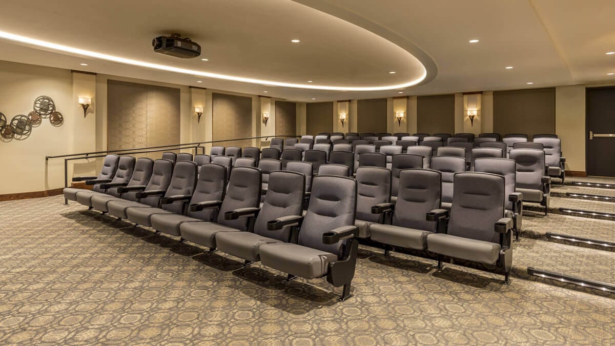 Interior view of a seating area in a theater