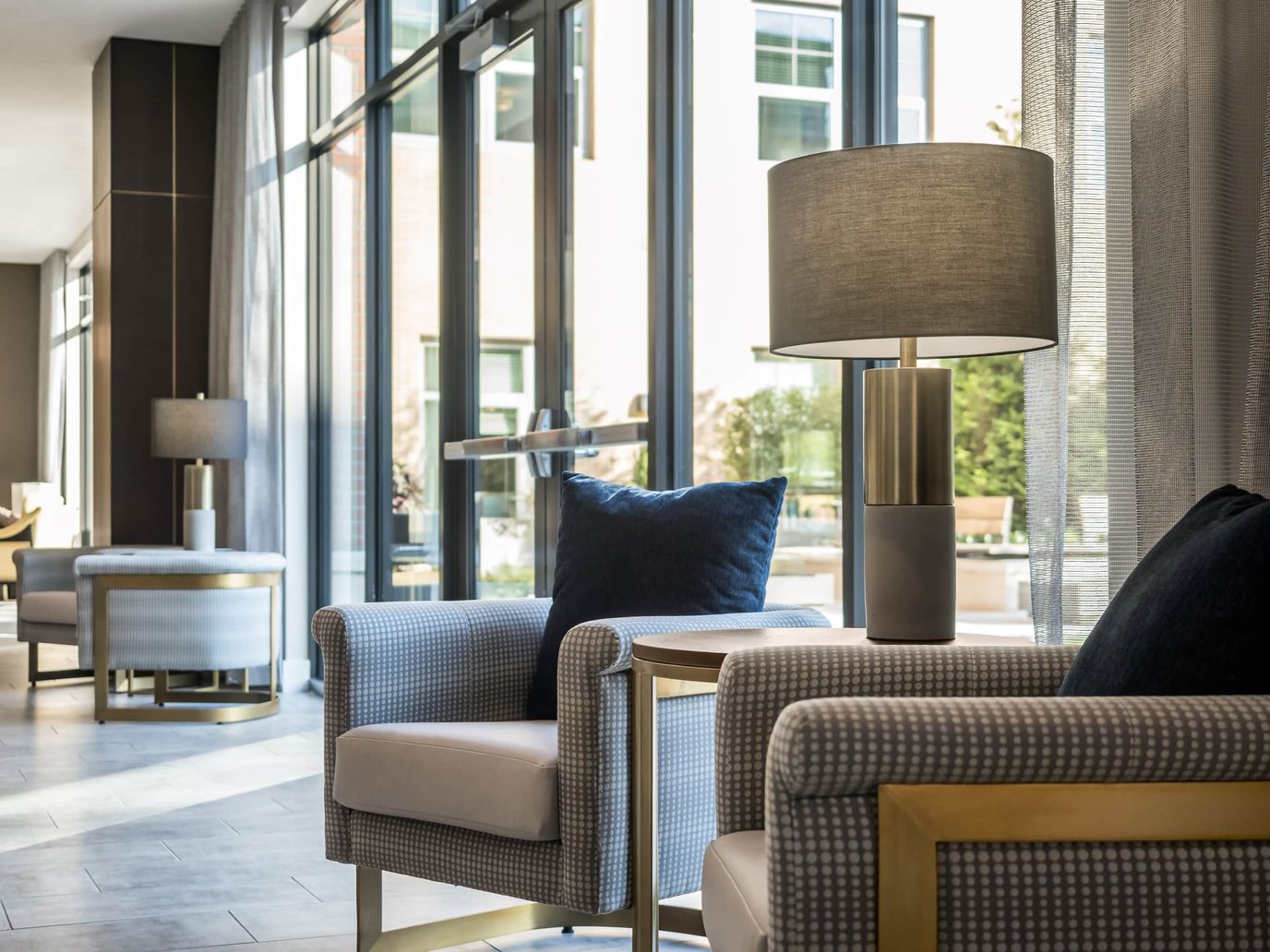 Beautiful interior lounge area with modern furniture
