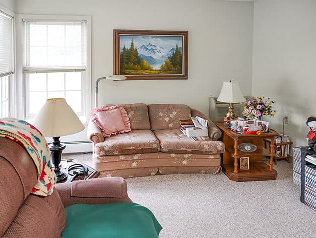 Cozy common area with seating and decor