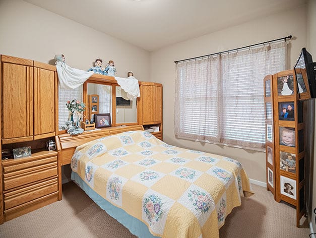 Cozy bedroom in a senior living facility