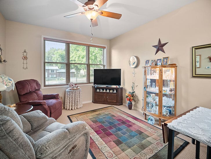 Cozy interior of a resident's room with furnishings