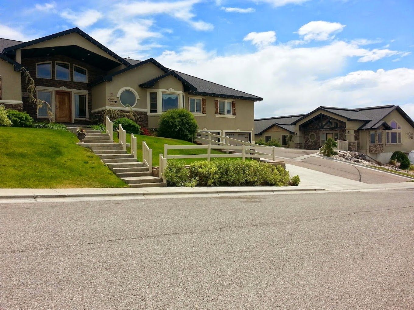 Exterior view of a senior living facility with landscaping