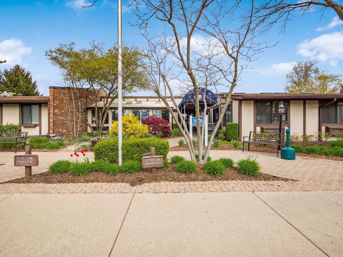 Entrance view with landscaping at Claremont Retirement Village