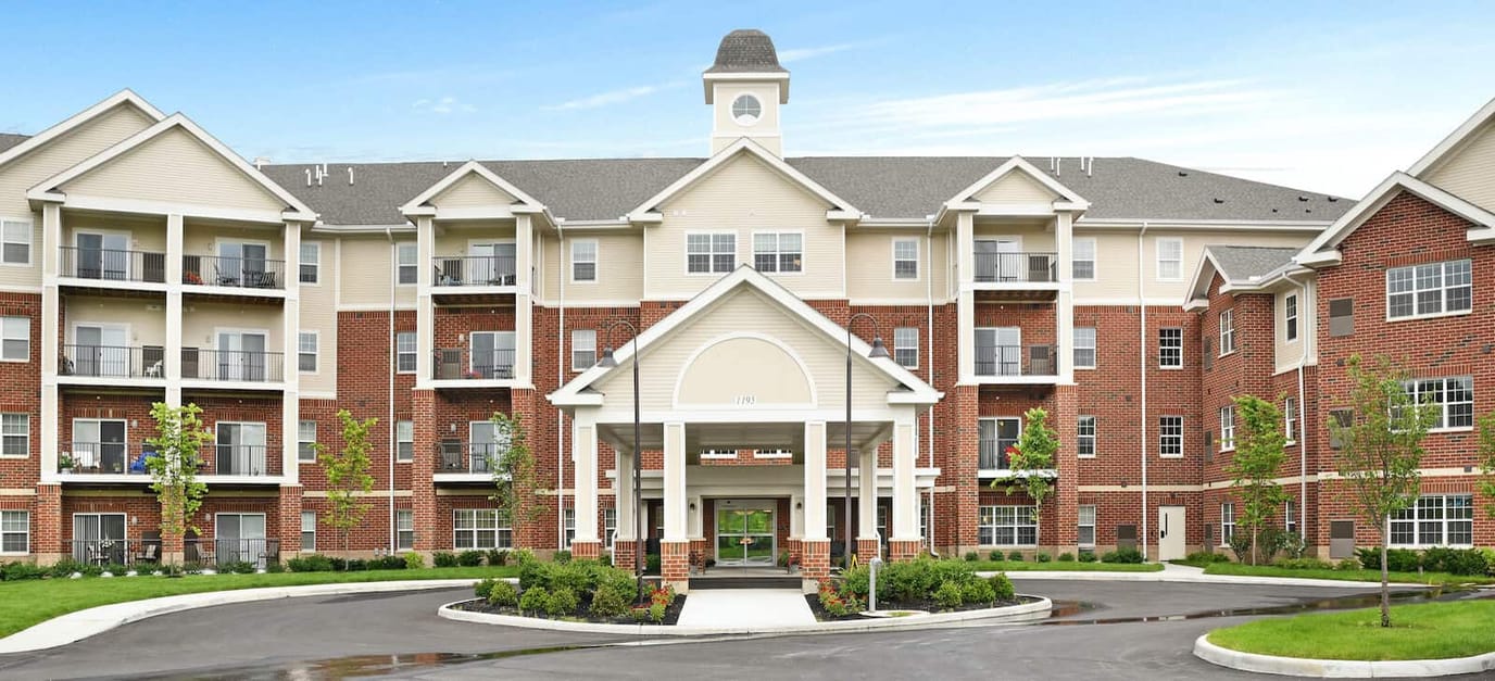 Exterior view of Inniswood Village building entrance