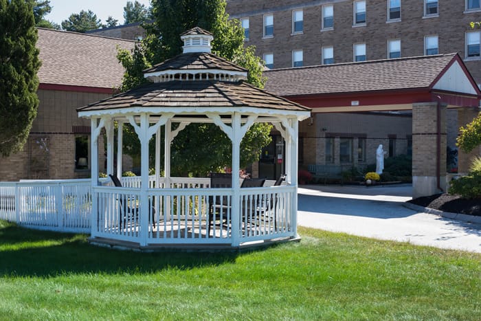 Gazebo in the outdoor space of the facility