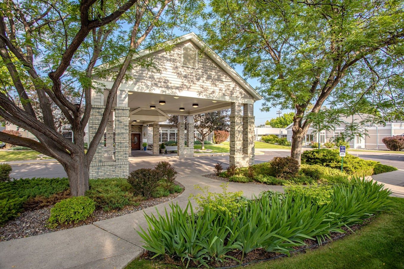 Welcoming entrance to The Village Health & Rehabilitation