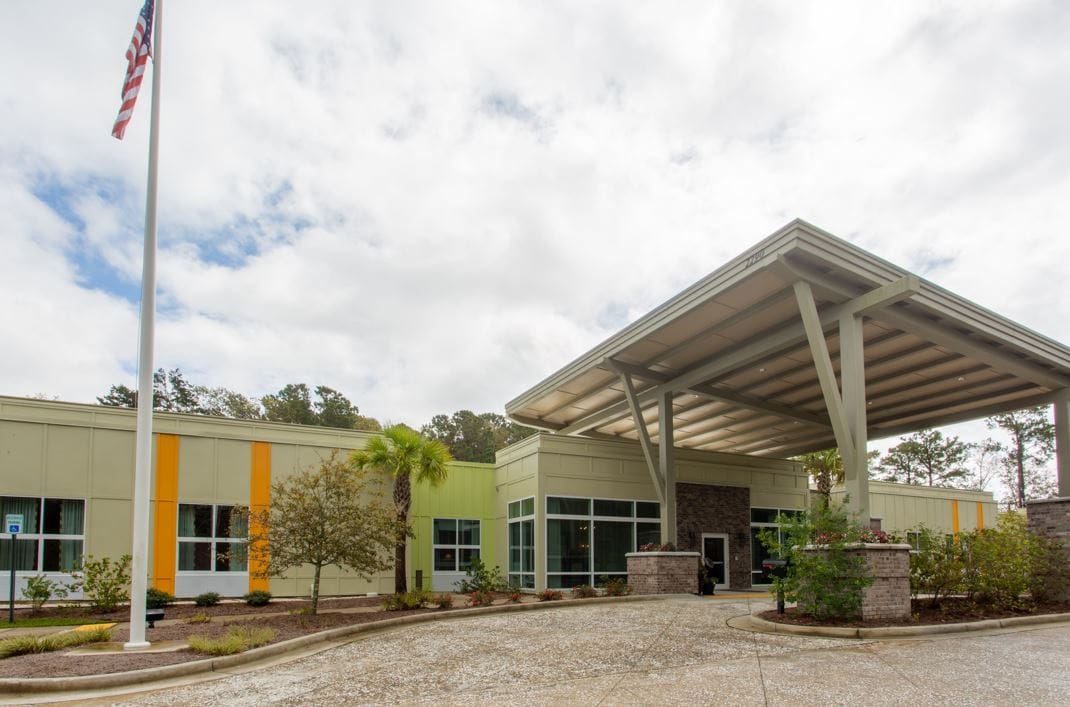Exterior view of Ashley Gardens Assisted Living facility