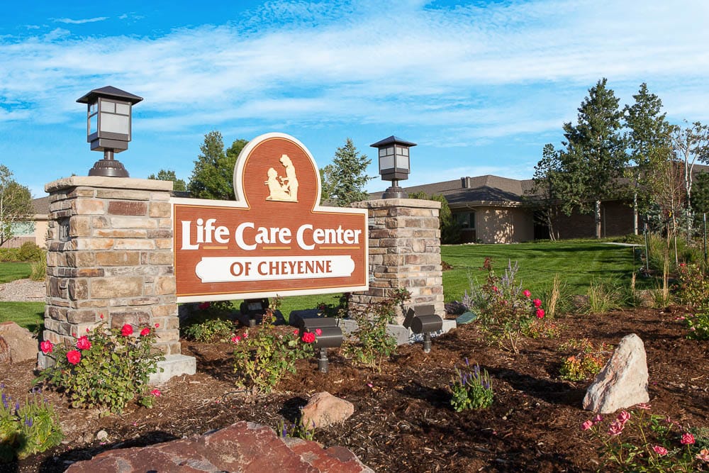 Entrance sign for Life Care Center of Cheyenne
