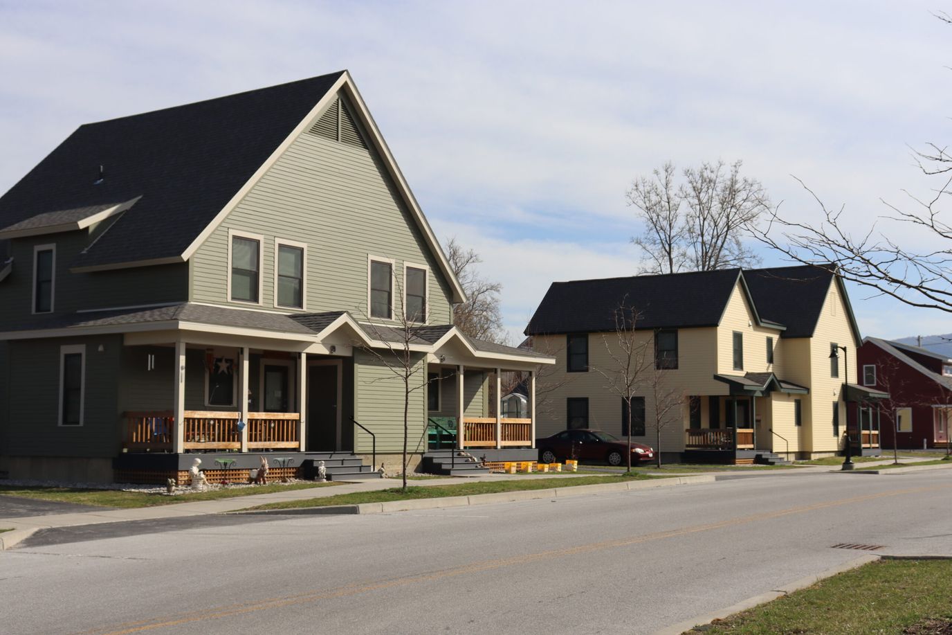 Exterior view of two residential buildings