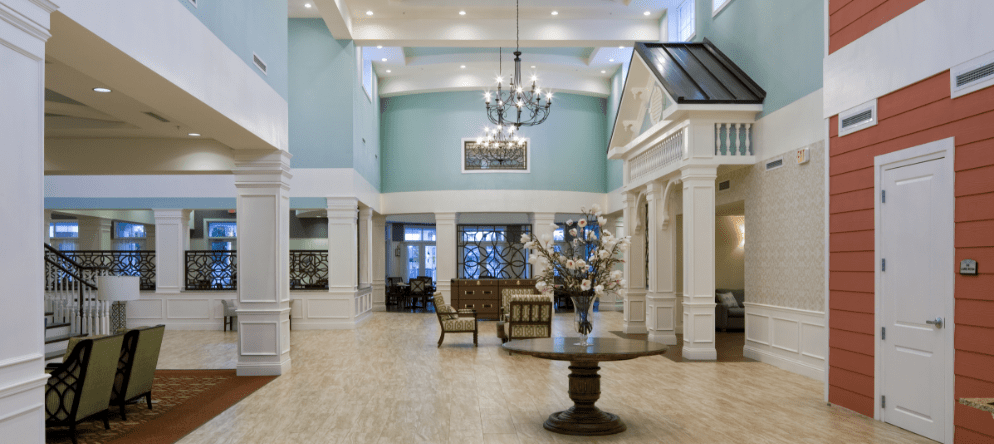 Interior view of a spacious common area