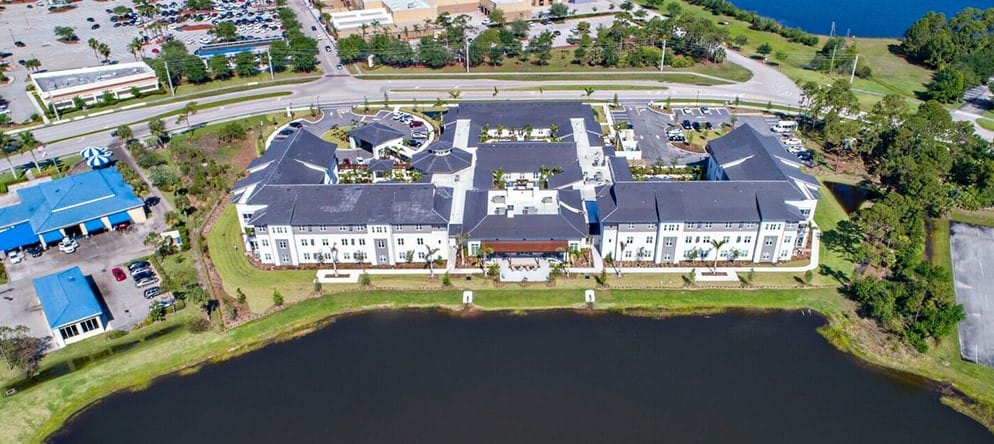 Aerial view of Watercrest St. Lucie West building and surrounding area