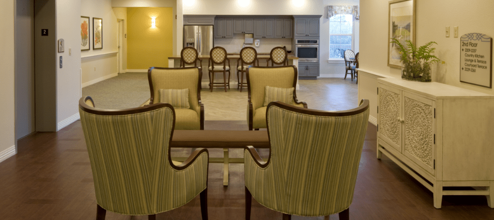 Common area seating with elegant decor