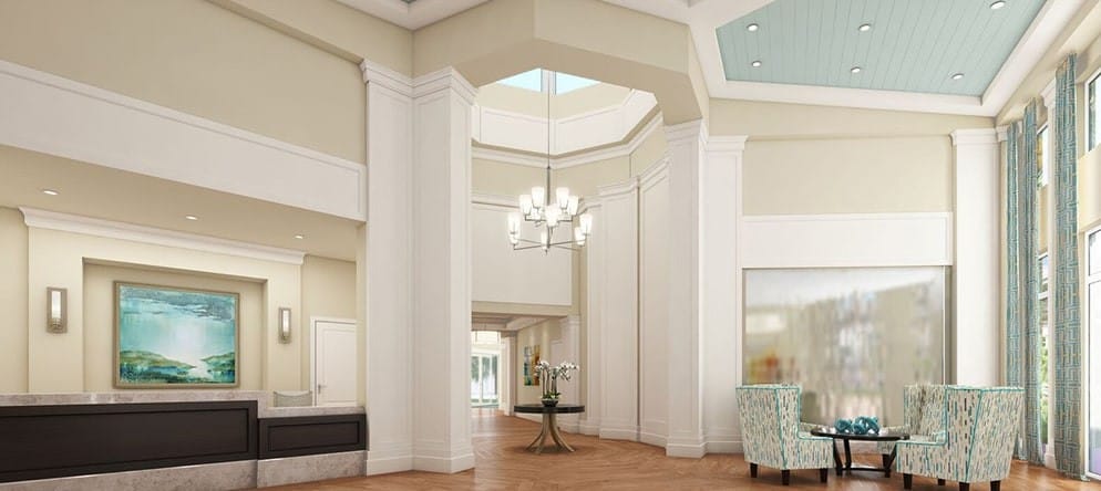Bright and welcoming lobby area with modern decor