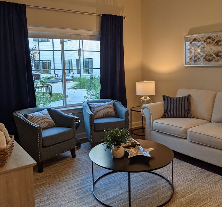 Cozy interior of a living room in the facility