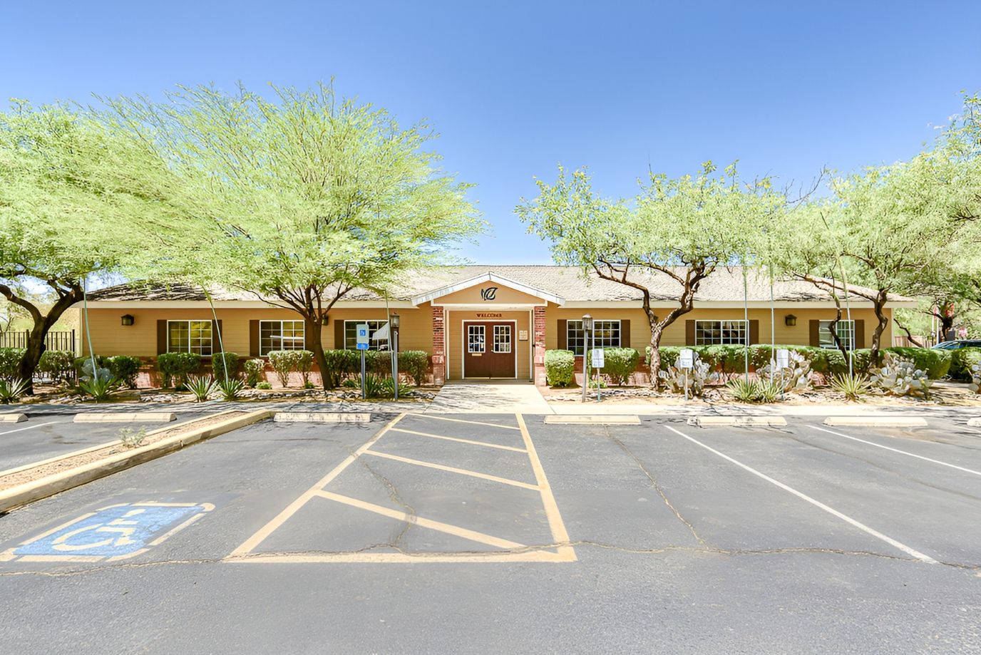 Front view of Tucson Gardens Memory Care building