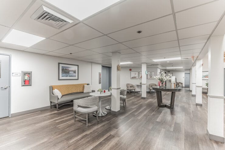 Common area with seating and decor