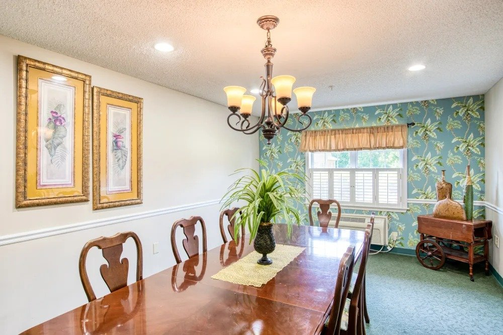 Dining room with elegant table and decor