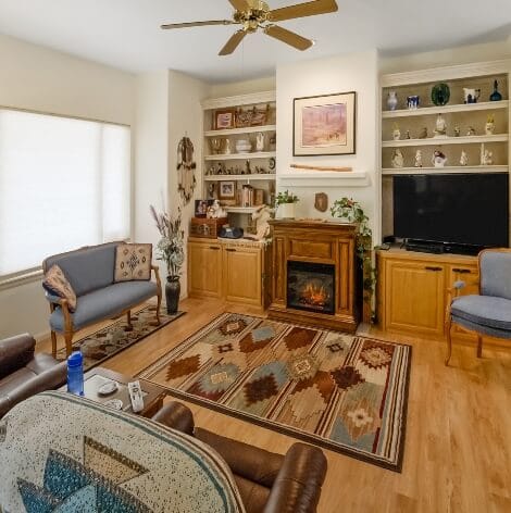 Cozy common area with comfortable seating and decor