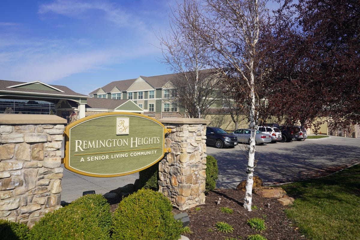 Building exterior of Remington Heights Retirement community