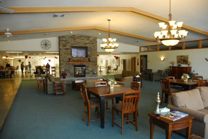 Bright and welcoming common area with seating