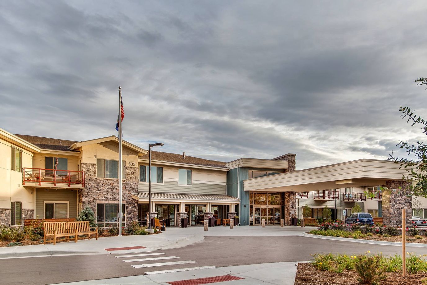Exterior view of Legacy Village of Castle Pines building
