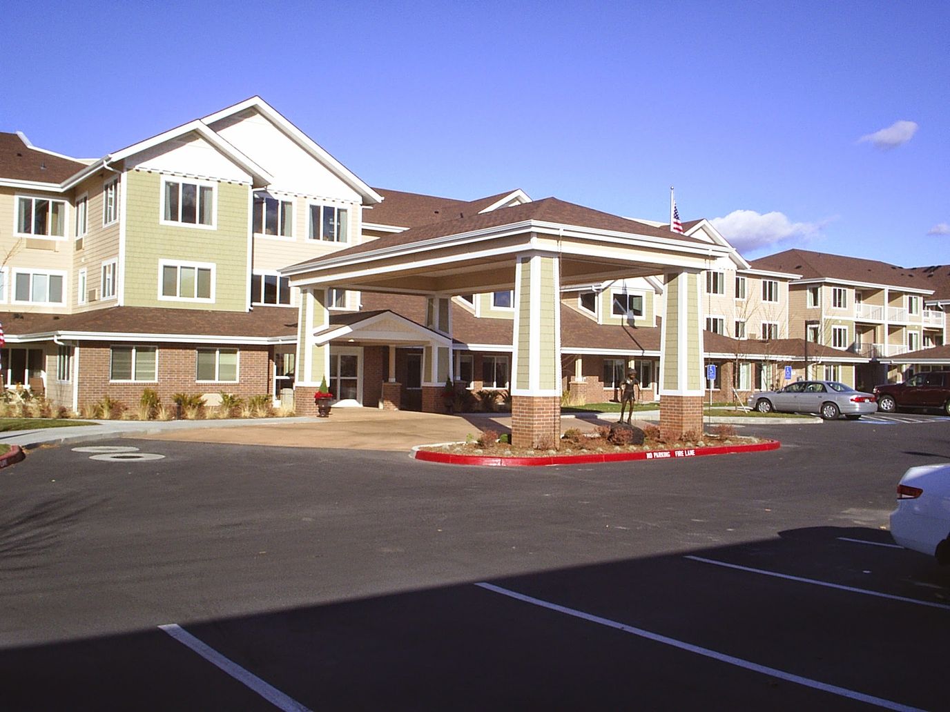 Exterior view of the Salmon Creek facility with entrance
