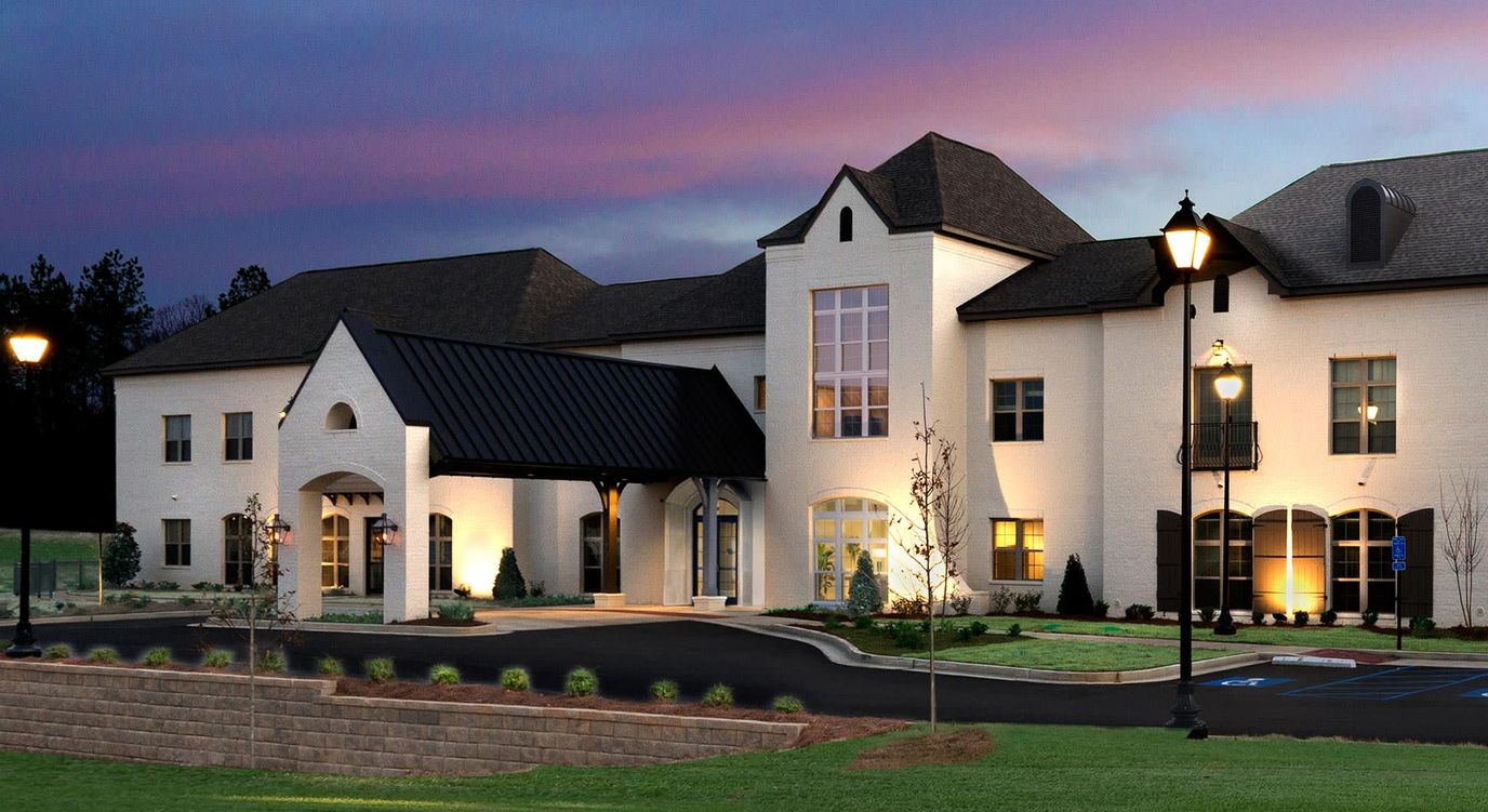 Exterior view of The Blake at Woodcreek Farms at sunset