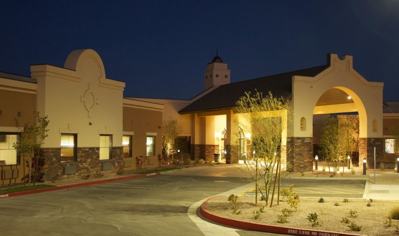 Building exterior of Wellsprings Therapy Center at night