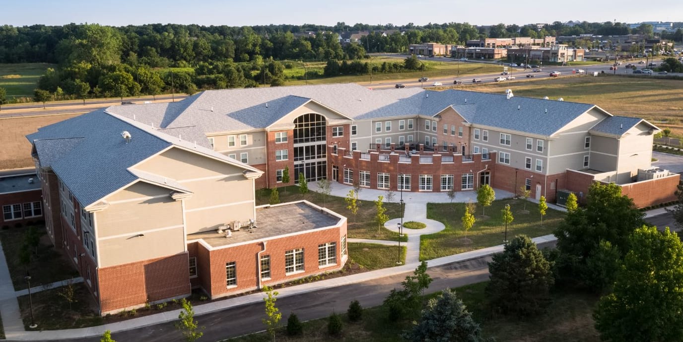 Aerial view of Paramount Senior Living at Polaris facility
