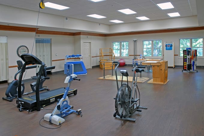 Interior view of a fitness room with equipment