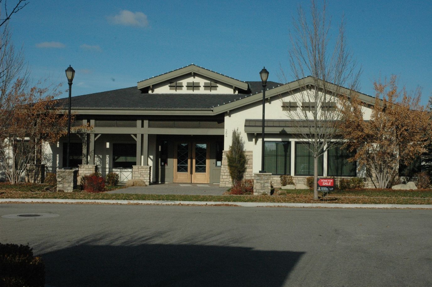 Exterior view of a senior living facility entrance