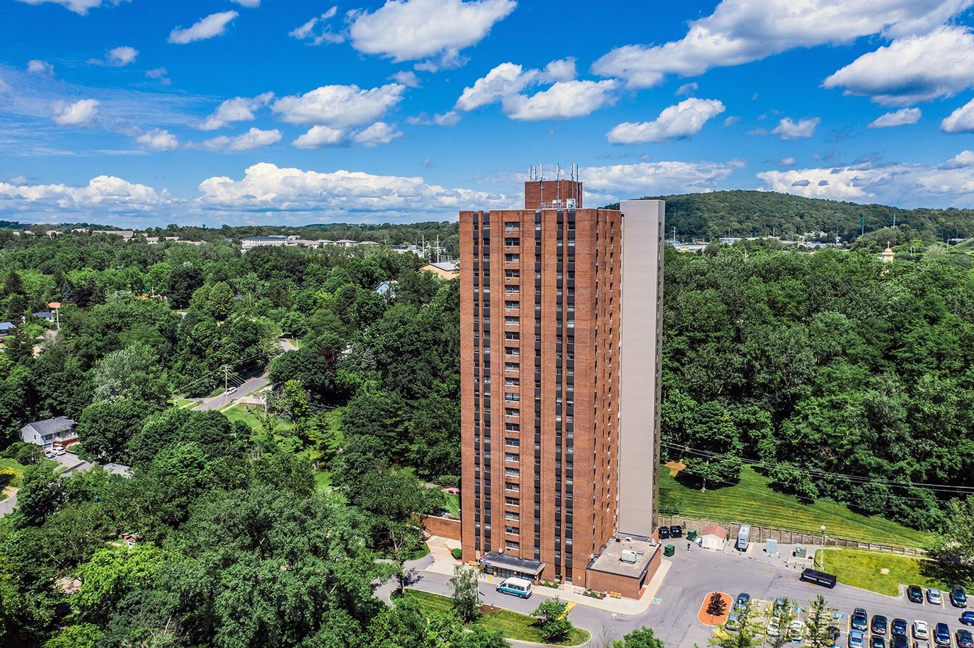 Aerial view of Loretto Community Residences building