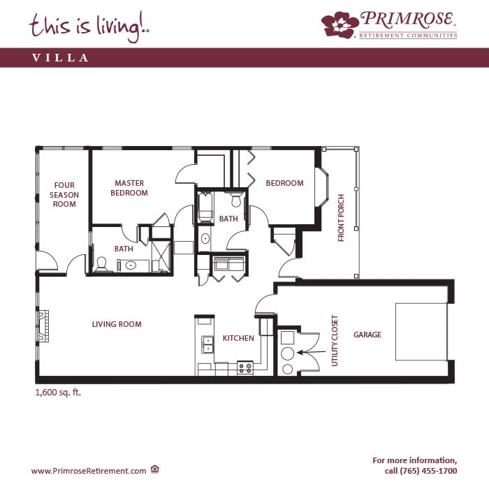 Architectural floor plan of a villa unit