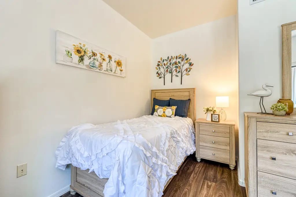 Cozy private resident room with decorative elements