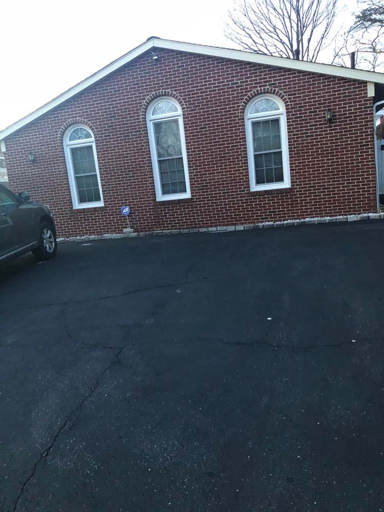 Exterior view of a brick building