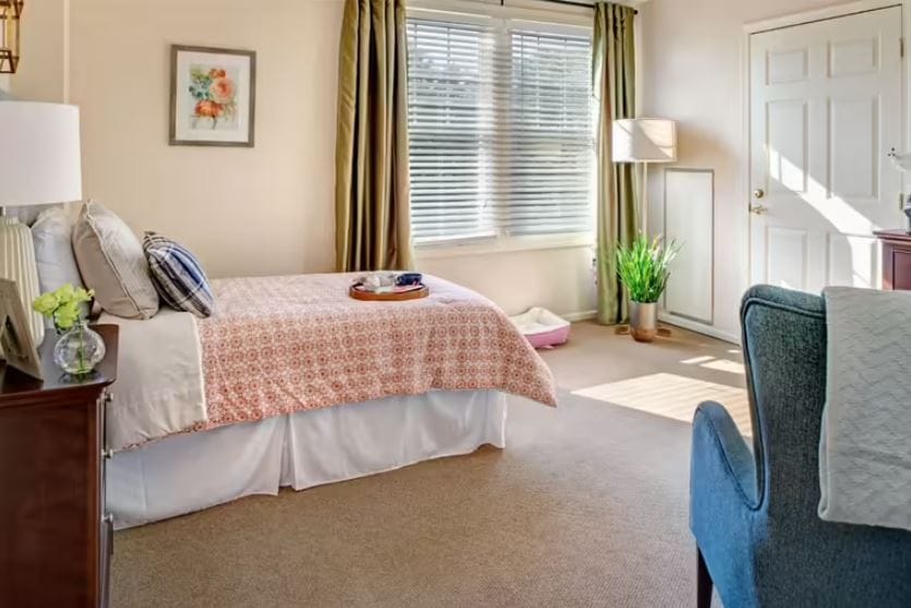 Bright, cozy resident room with natural light