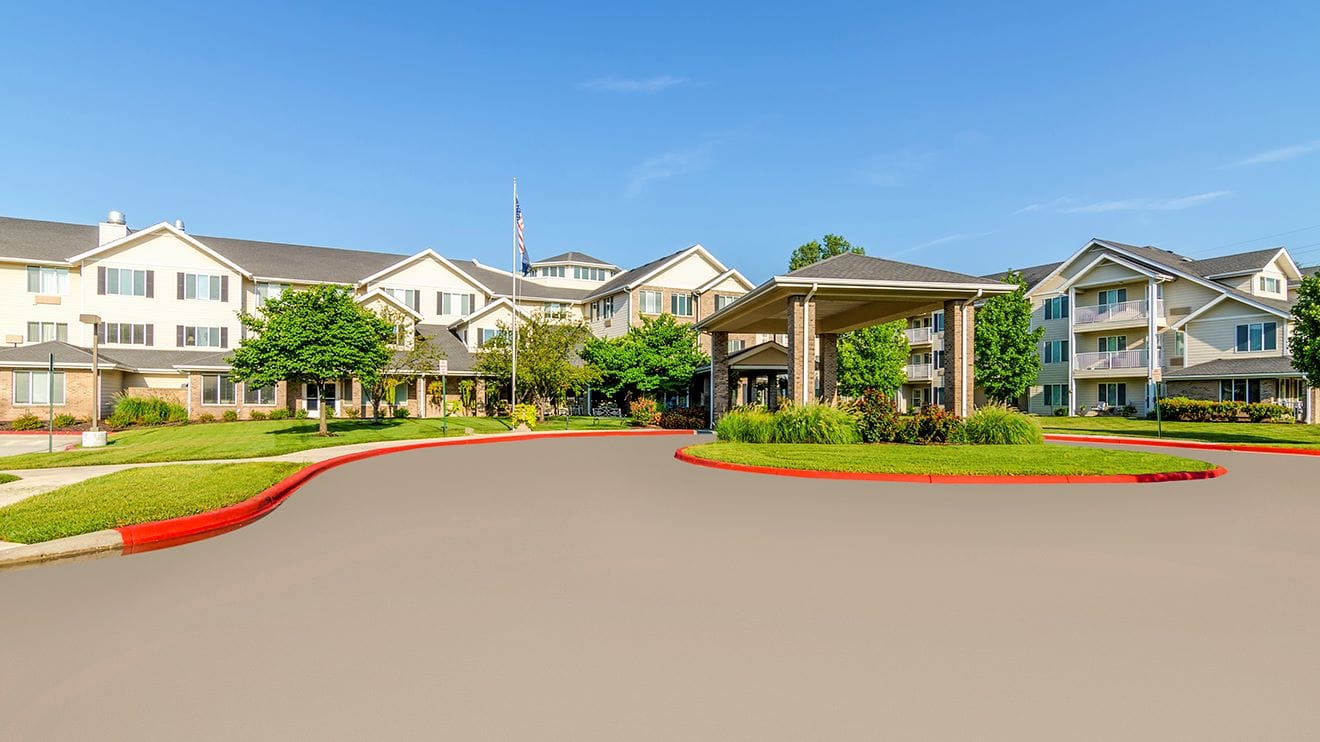 Exterior view of the assisted living facility entrance