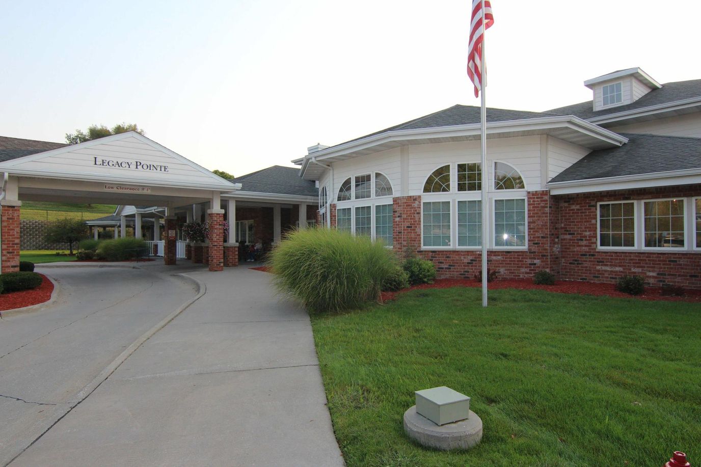 Exterior view of Legacy Senior Living entrance