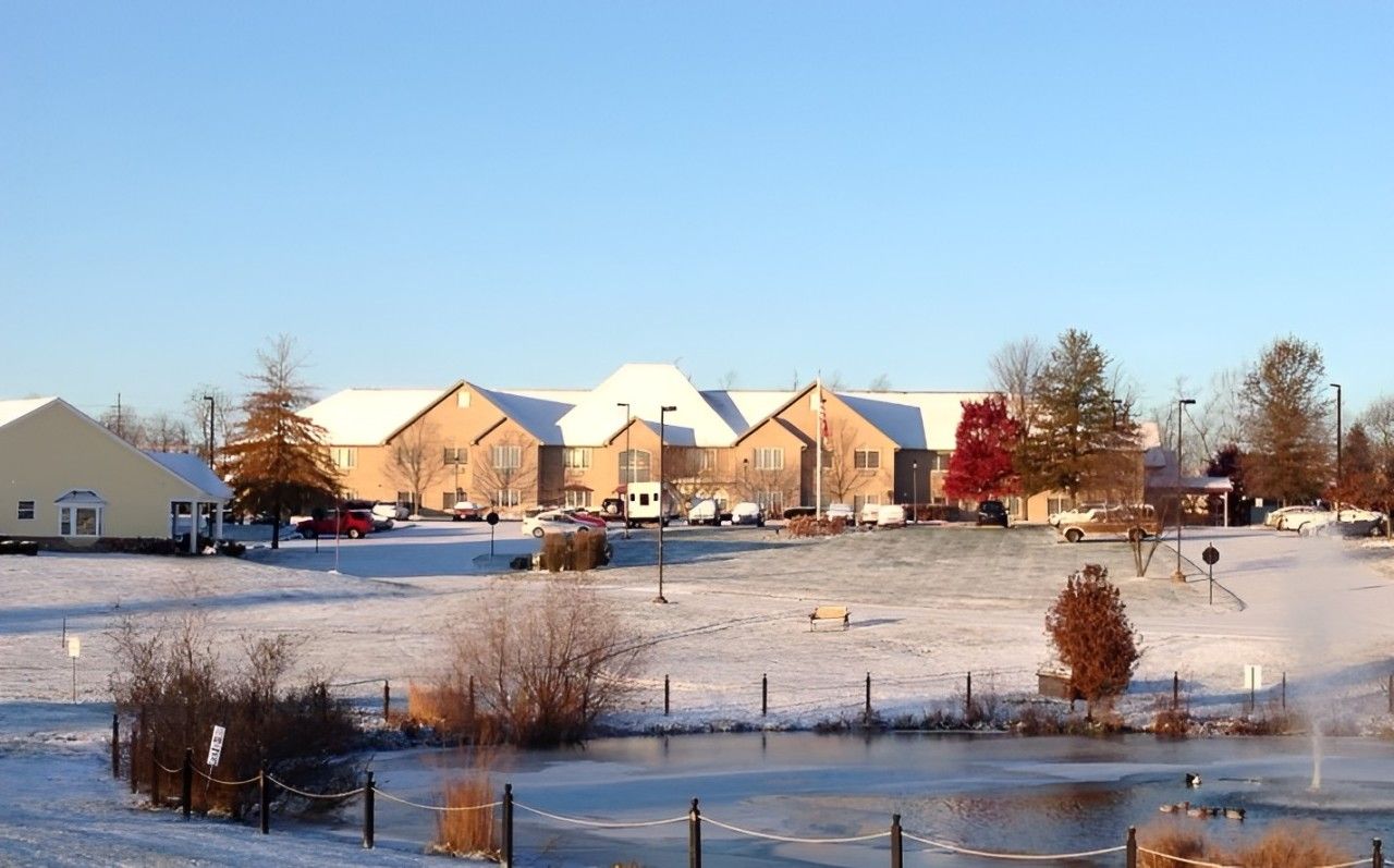 View of Liberty Ridge facility surrounded by snow