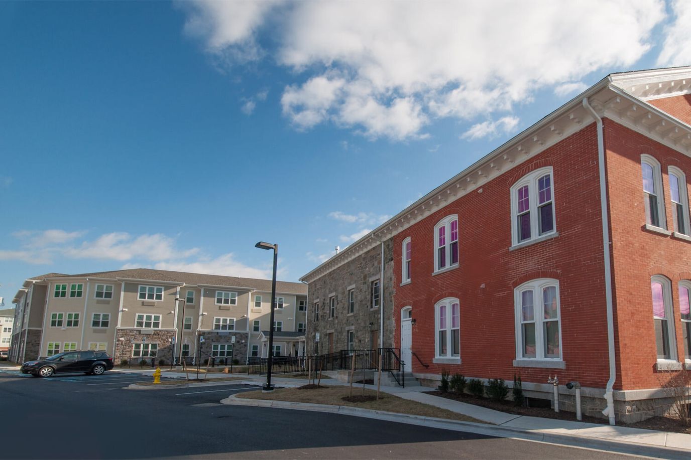 Exterior view of North Street Senior Residences buildings