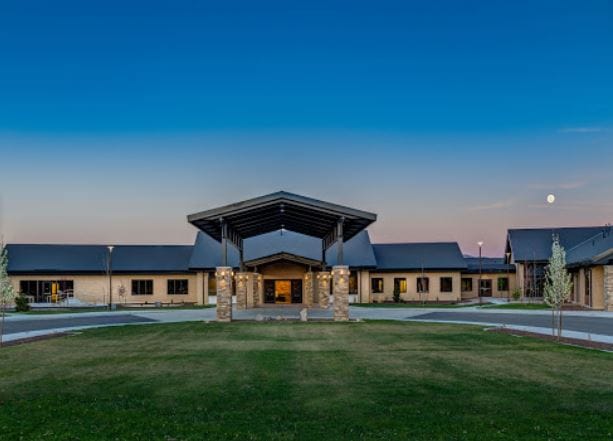 Exterior view of Northern Nevada State Veterans Home at dusk