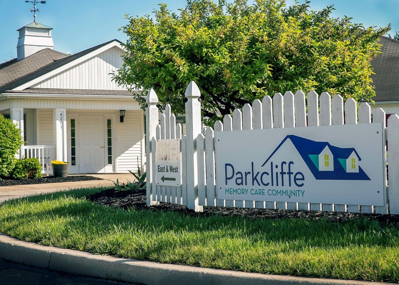 Exterior view of Parkcliffe Memory Care Community entrance