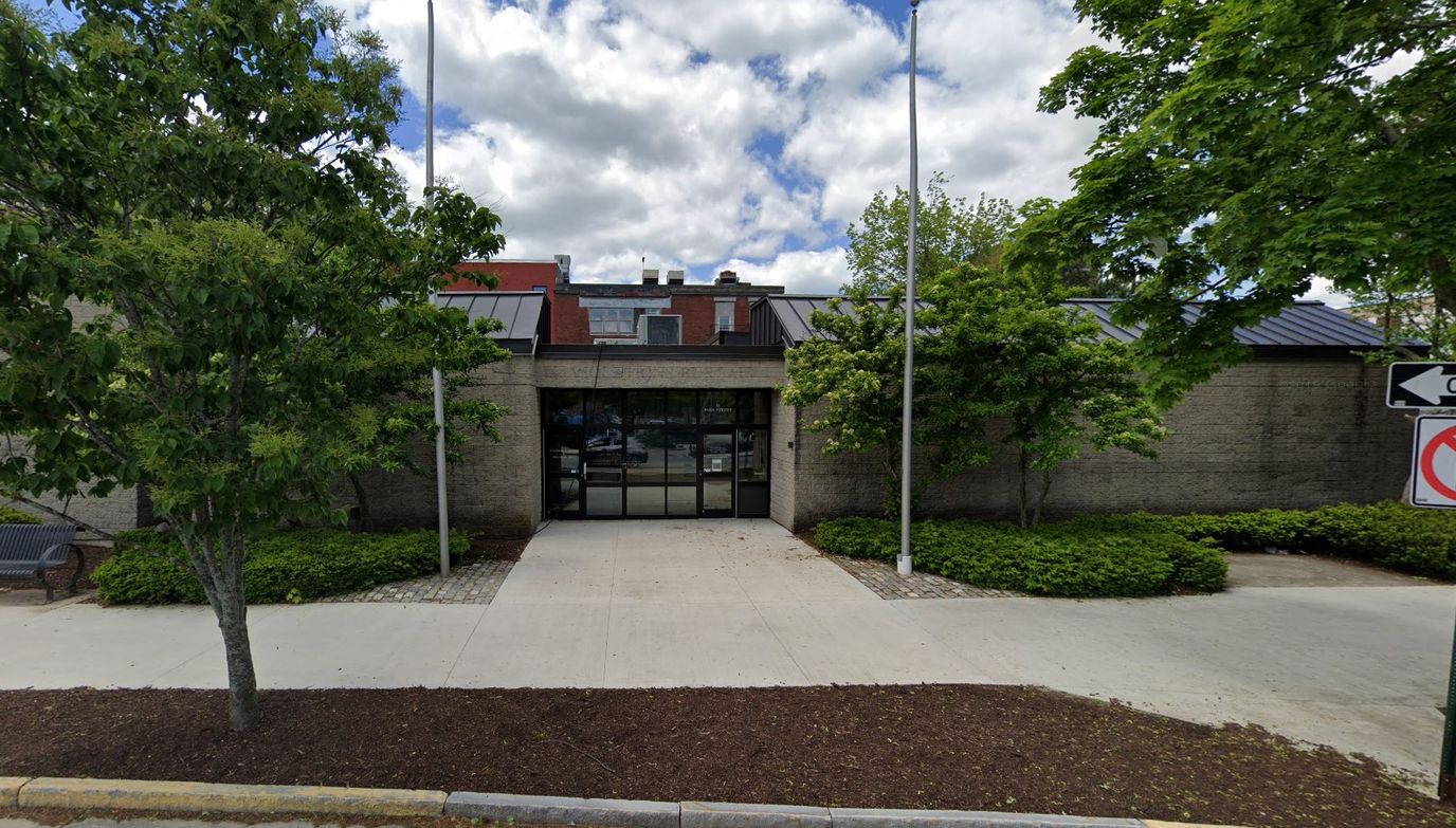 Exterior view of Pinecrest Apartments entrance
